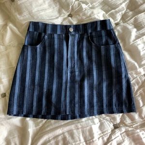 Wild honey blue striped jean mini skirt
